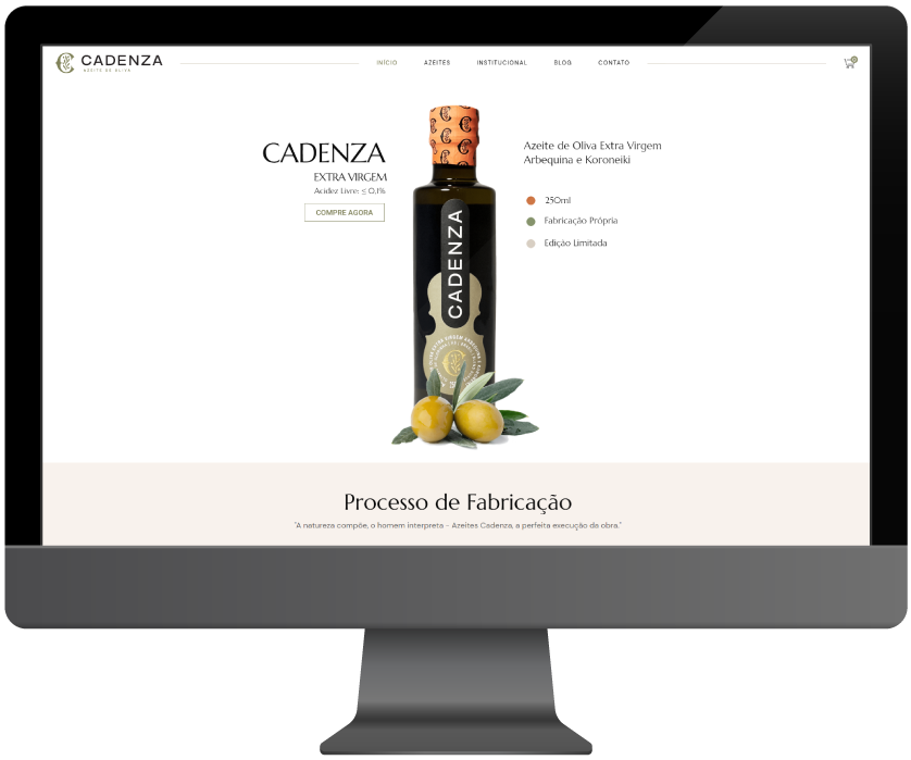 Desktop Loja virtual para produtor de azeite - Desktop