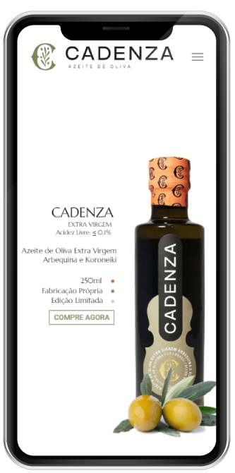 Smartphone Loja virtual para produtor de azeite - Smartphone