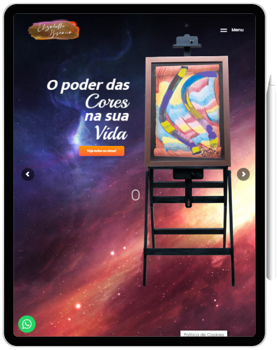Tablet Website para artista quântico - Tablet