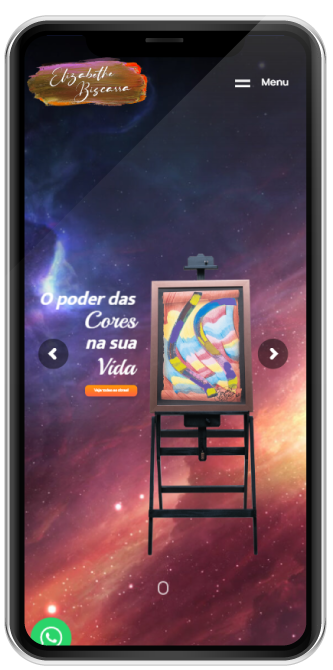 Smartphone Website para artista quântico - Smartphone