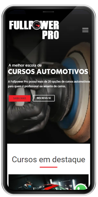 Smartphone Website para escola profissionalizante - Smartphone