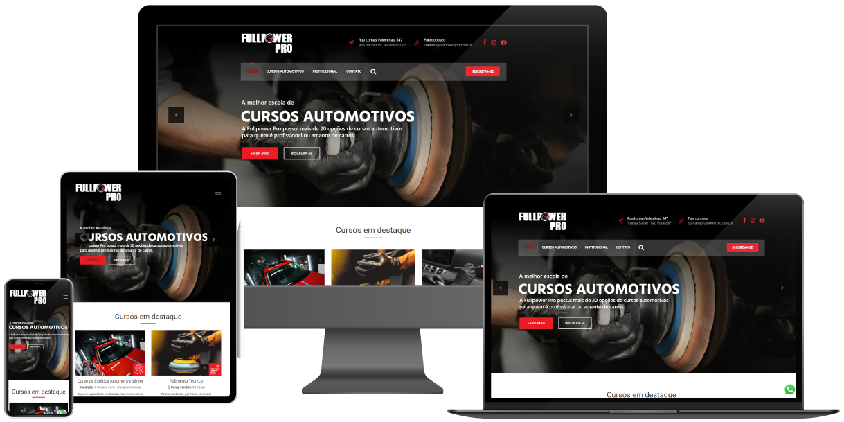 hypelab-portfolio-fullpower Website para escola profissionalizante