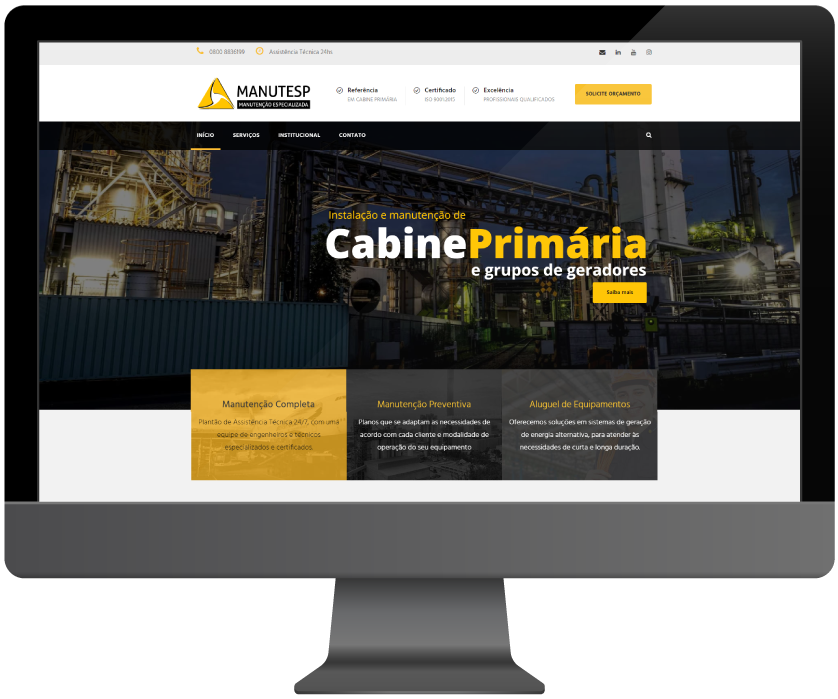 Desktop Website para empresa de energia - Desktop