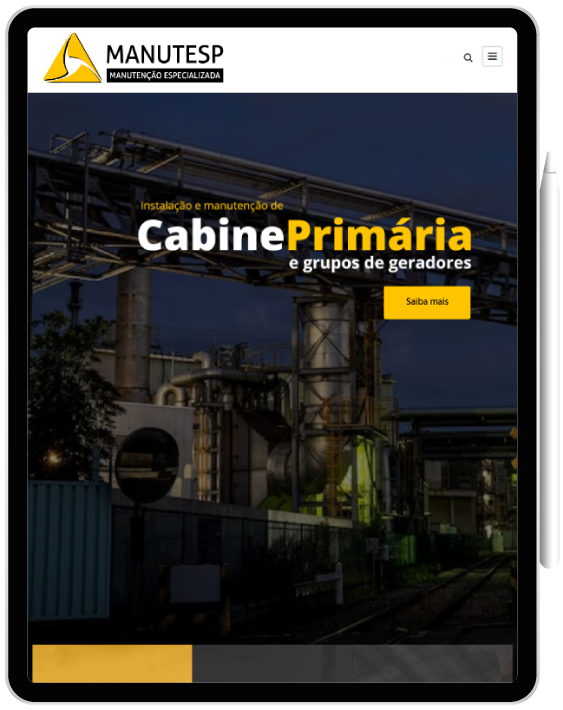 Tablet Website para empresa de energia - Tablet