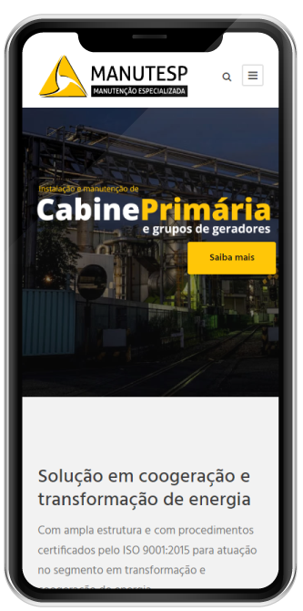 Smartphone Website para empresa de energia - Smartphone