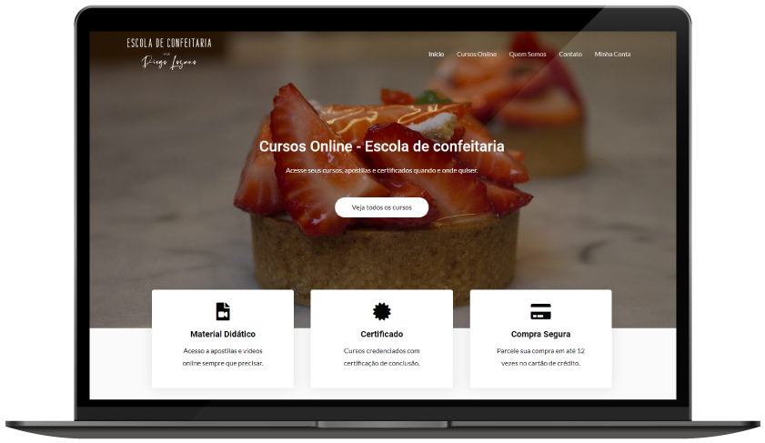 Notebook Website EAD para Escola de Confeitaria - Notebook