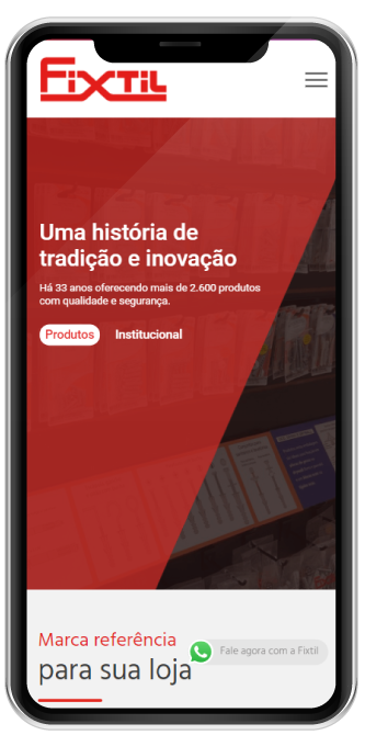 Smartphone Website para distribuidora de acessórios de fixação - Smartphone
