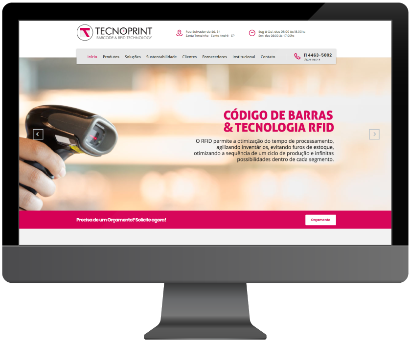 Desktop Website para empresa de Etiquetas e Rótulos Adesivos - Desktop