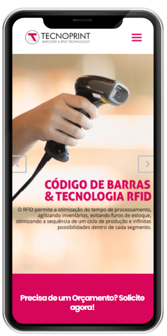 Smartphone Website para empresa de Etiquetas e Rótulos Adesivos - Smartphone