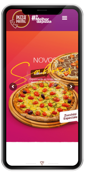 Smartphone Website para rede de pizzaria - Smartphone