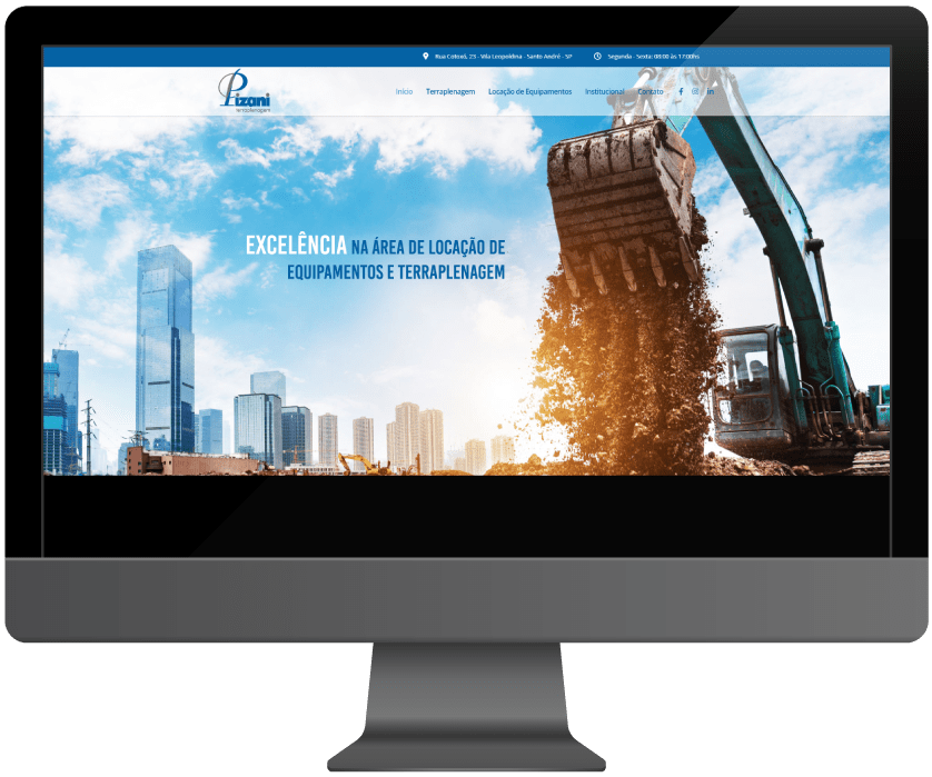 Desktop Website para empresa de terraplenagem - Desktop