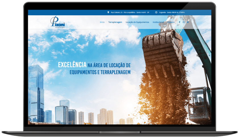 Notebook Website para empresa de terraplenagem - Notebook