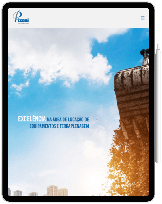 Tablet Website para empresa de terraplenagem - Tablet