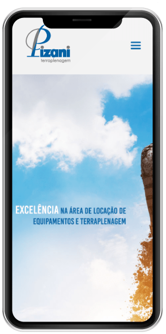 Smartphone Website para empresa de terraplenagem