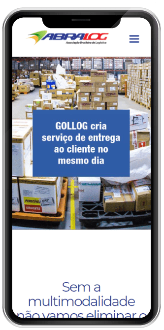 Smartphone Website para associação logística - Smartphone