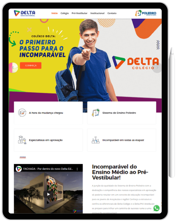 Tablet Website para centro educacional - Tablet