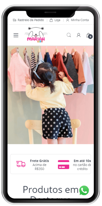 Smartphone Loja virtual para loja de roupas infantis - Smartphone