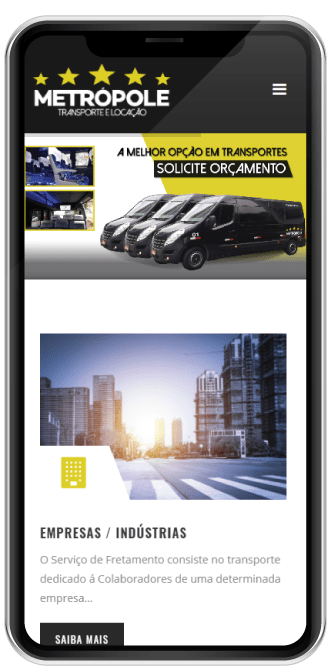 Smartphone Website para empresa de transportes - Smartphone