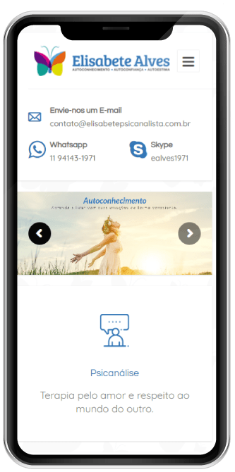 Smartphone Website para psicanalista - Smartphone