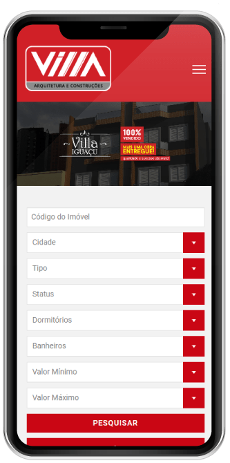 Smartphone Website para construtora - Smartphone