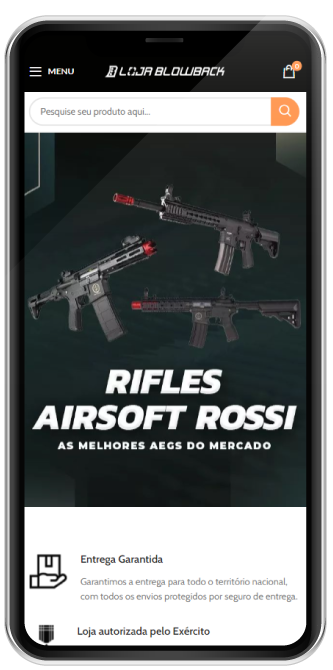 Smartphone Loja virtual para empresa de Airsoft - Smartphone