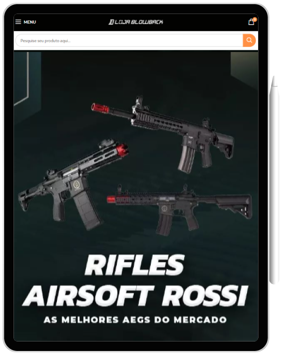 Tablet Loja virtual para empresa de Airsoft - Tablet