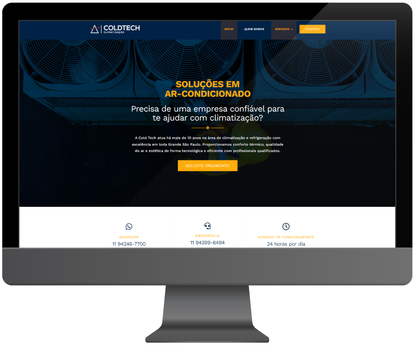 Website para empresa de climatização - Deskop