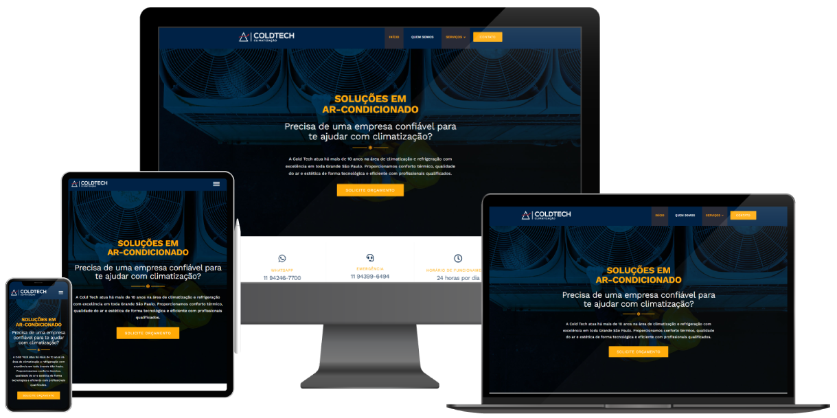 Website para empresa de climatização e ar-condicionado