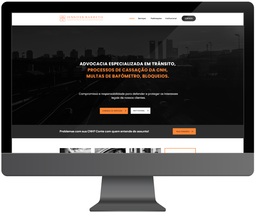 Desktop Website para Advogada de trânsito - Desktop