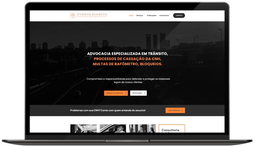 Notebook Website para Advogada de trânsito - Notebook