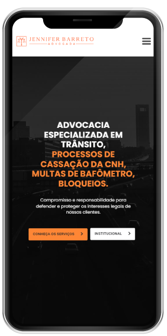 Smartphone Website para Advogada de trânsito - Smartphone