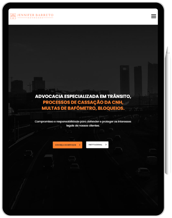 Tablet Website para Advogada de trânsito - Tablet