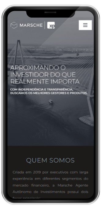 Smartphone Website para empresa de investimentos - Smartphone