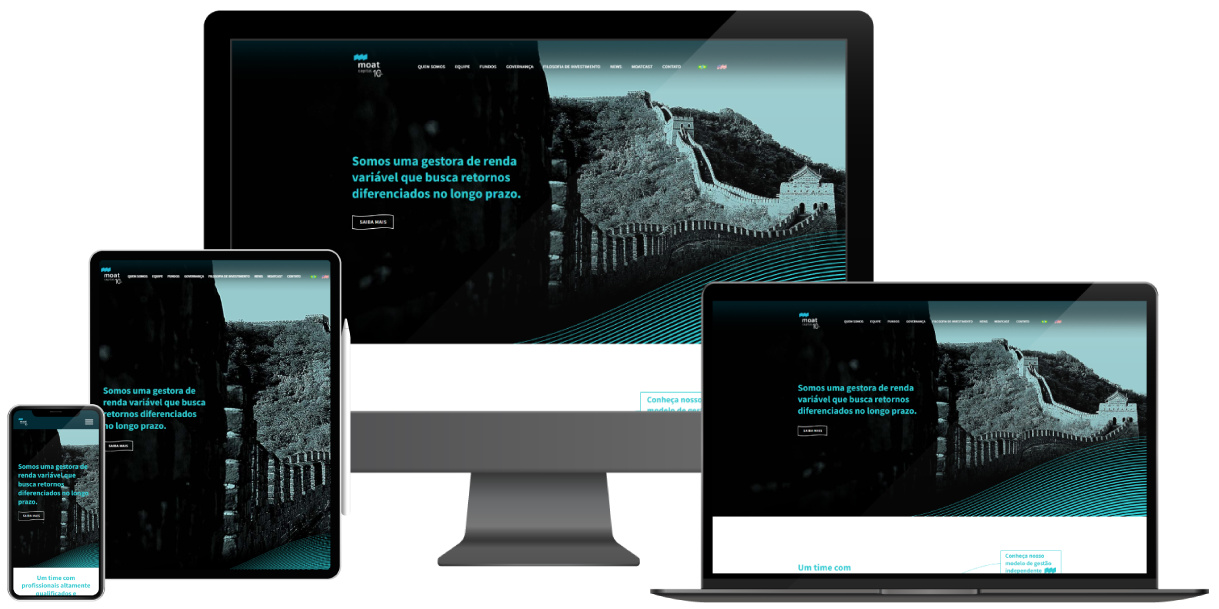 Telas Website para empresa do mercado financeiro