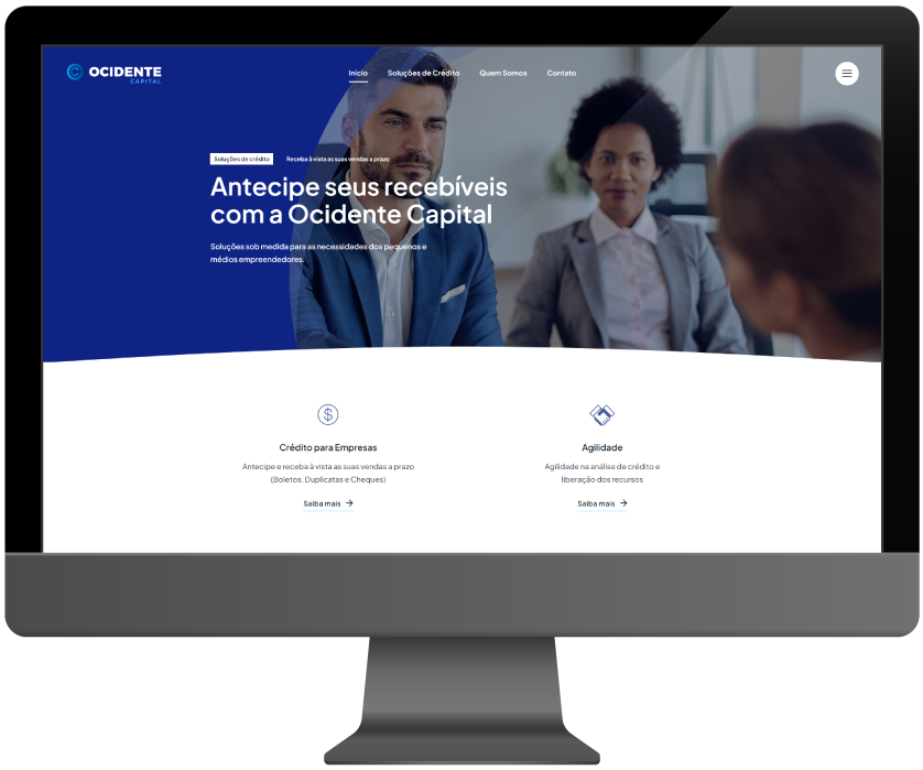 Desktop Website para empresa de crédito - Desktop