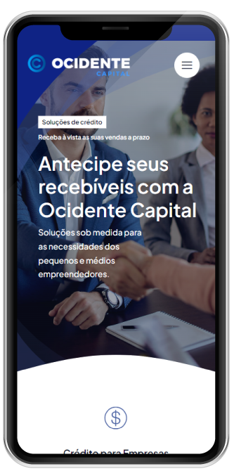 Smartphone Website para empresa de crédito - Smartphone