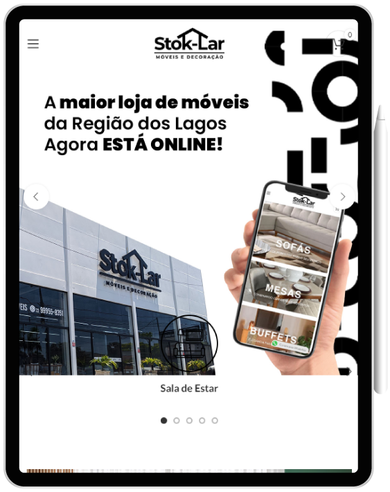 Tablet Loja virtual para empresa de móveis - Tablet