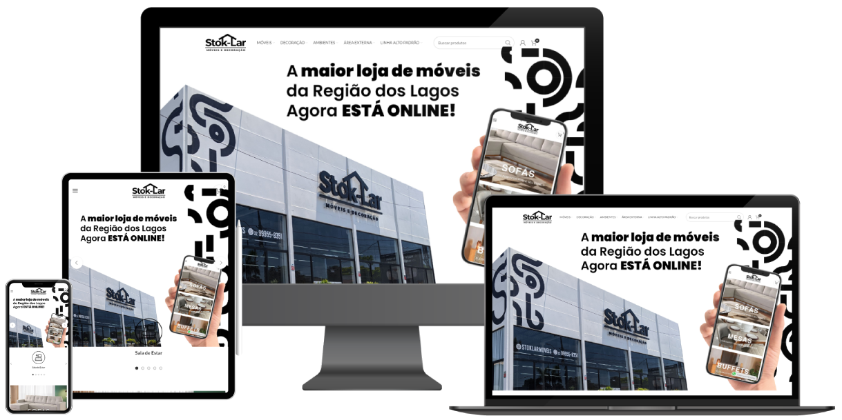 Telas Loja virtual para loja de móveis de luxo