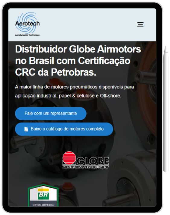 hypelab-portfolio-aerotech-3 Website para empresa de motores pneumáticos