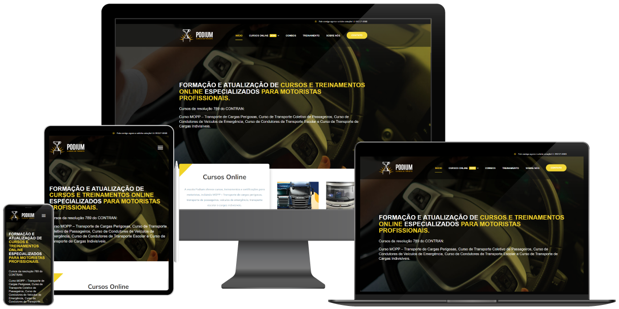hypelab-portfolio-podium Website para cursos de formação para motoristas profissionais
